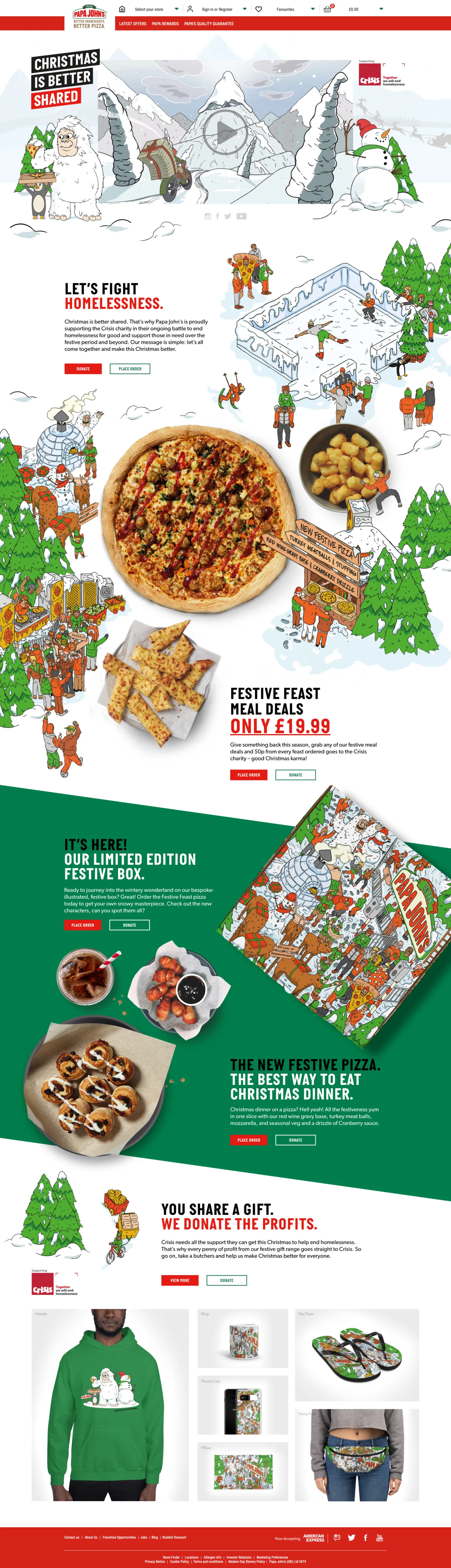 Papa Johns Christmas life is better shared website