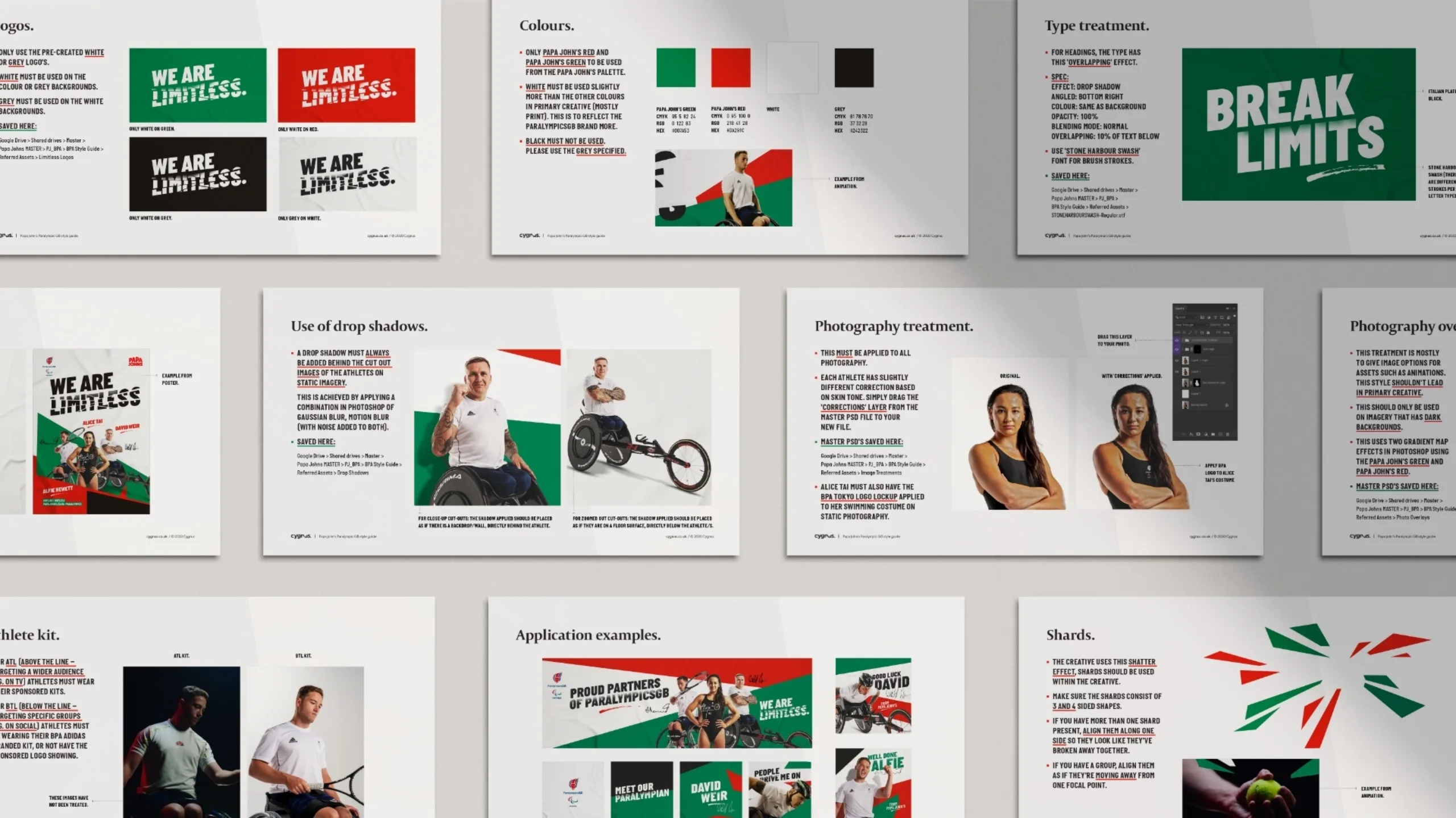 Paralympics GB campaign guidelines designed by Cygnus